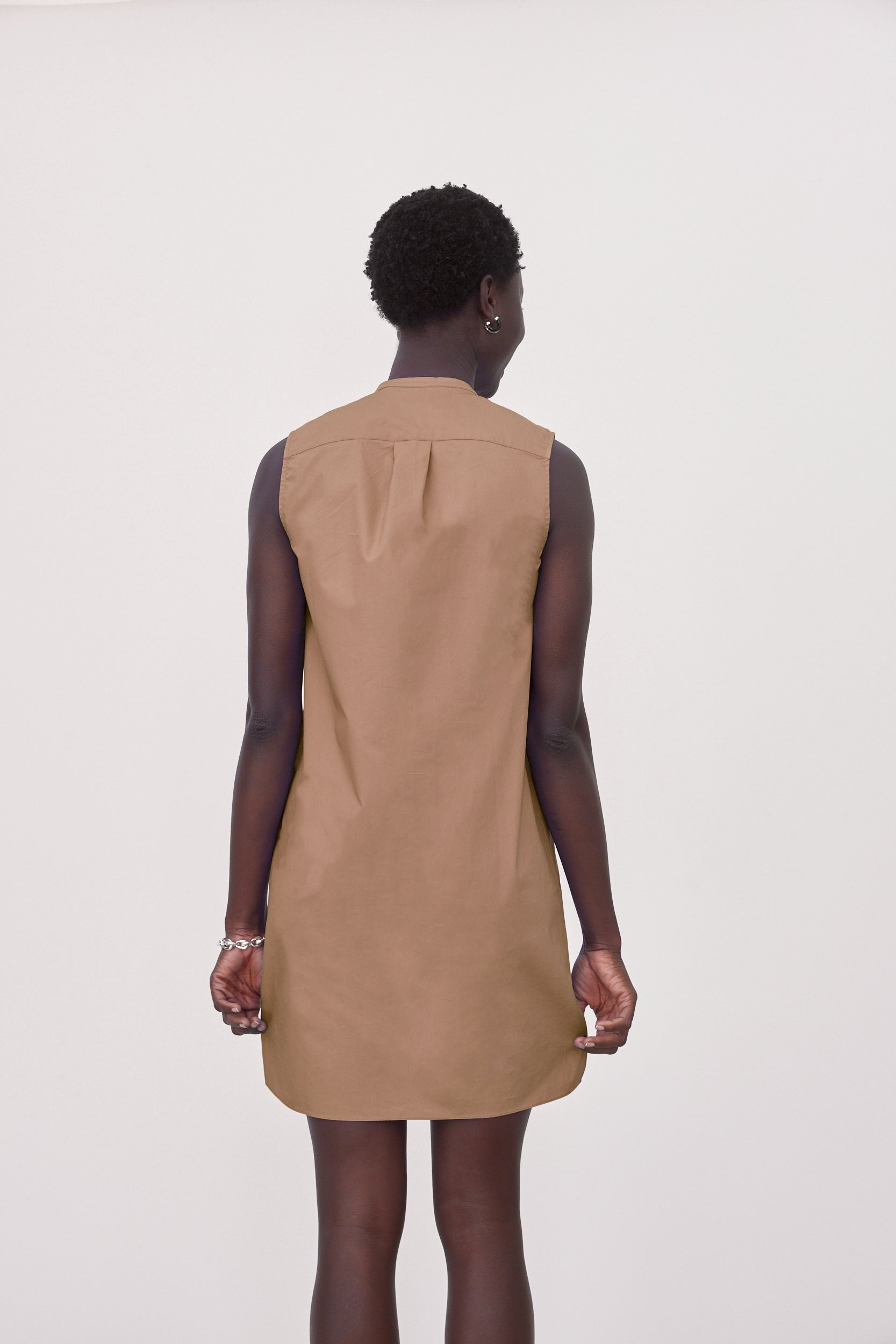 Selena Dress | Camel Poplin