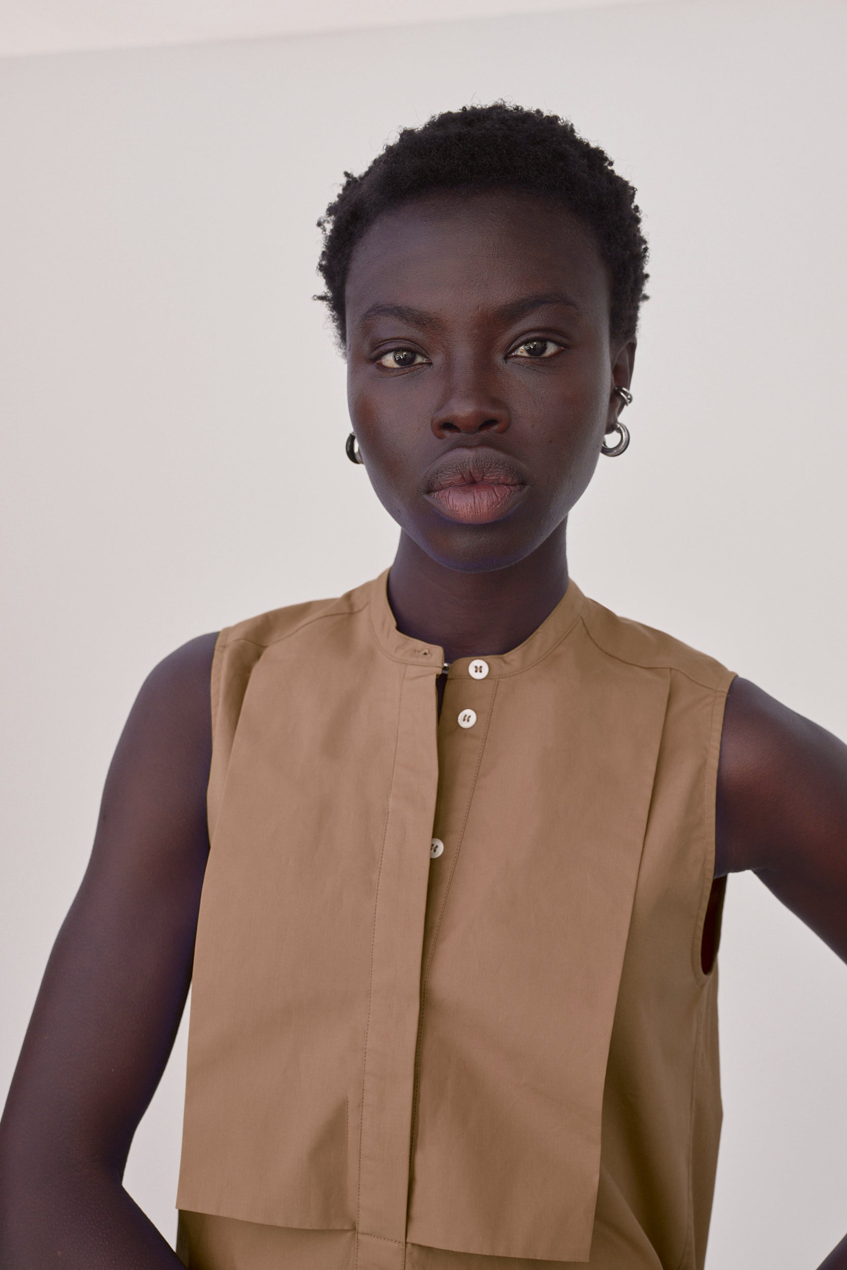 Selena Dress | Camel Poplin