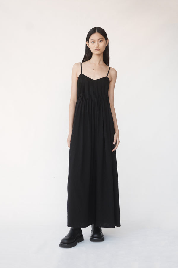 Viv Dress | Black Seersucker