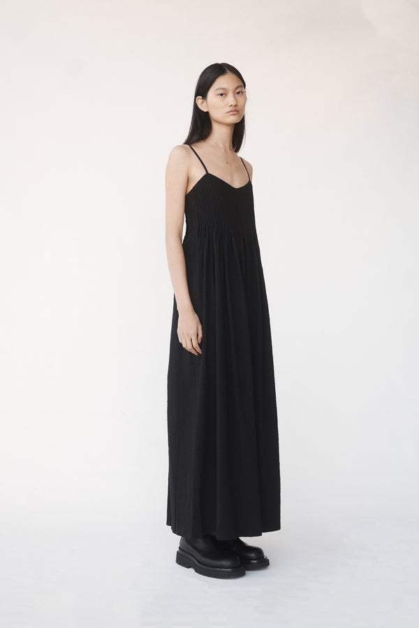 Viv Dress | Black Seersucker