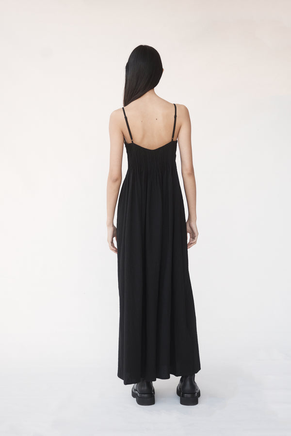 Viv Dress | Black Seersucker