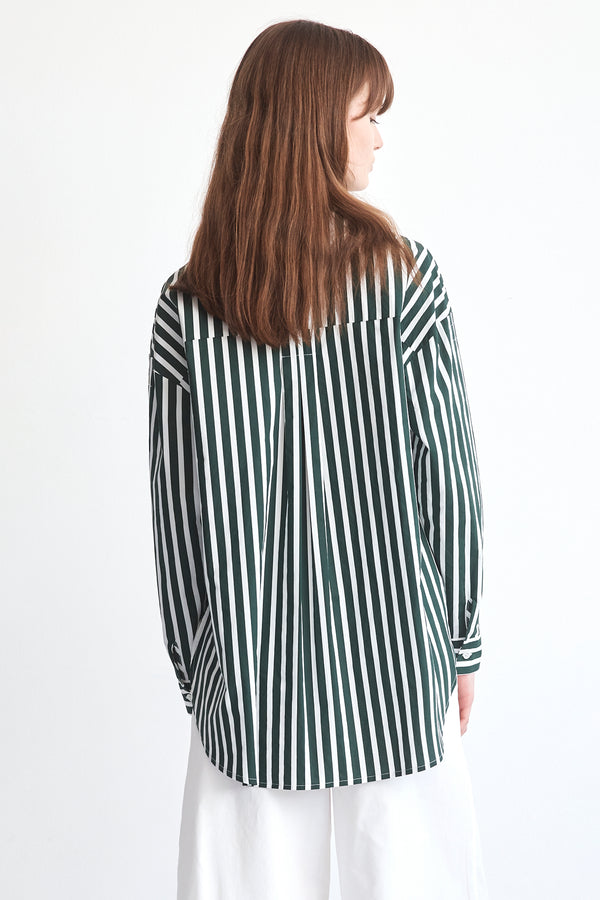 Daisy Shirt | Forest Stripe Poplin