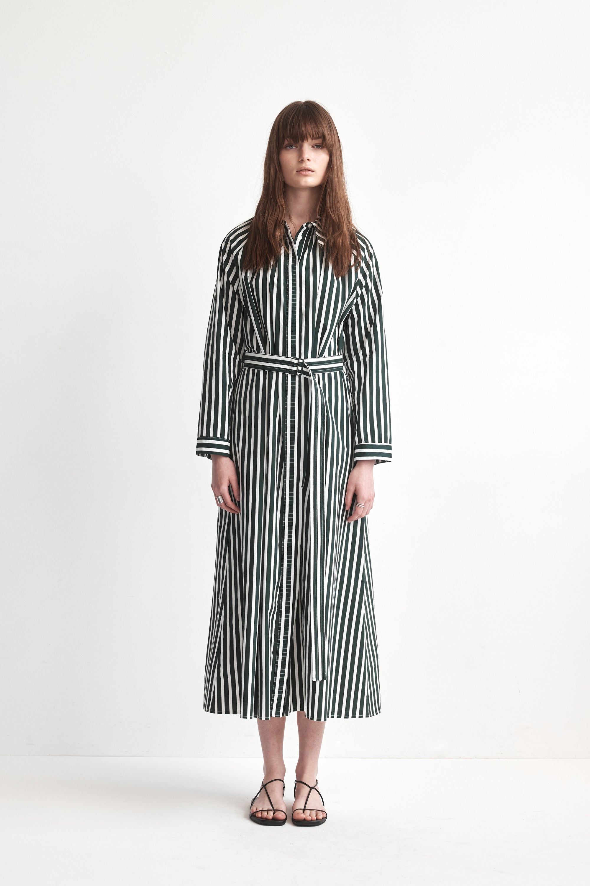 Heidi Dress | Forest Stripe Poplin