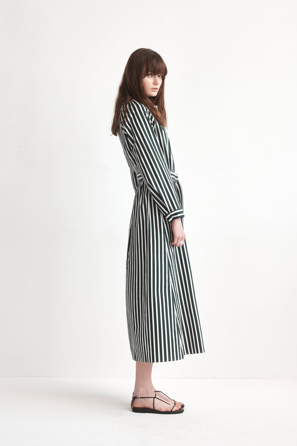 Heidi Dress | Forest Stripe Poplin