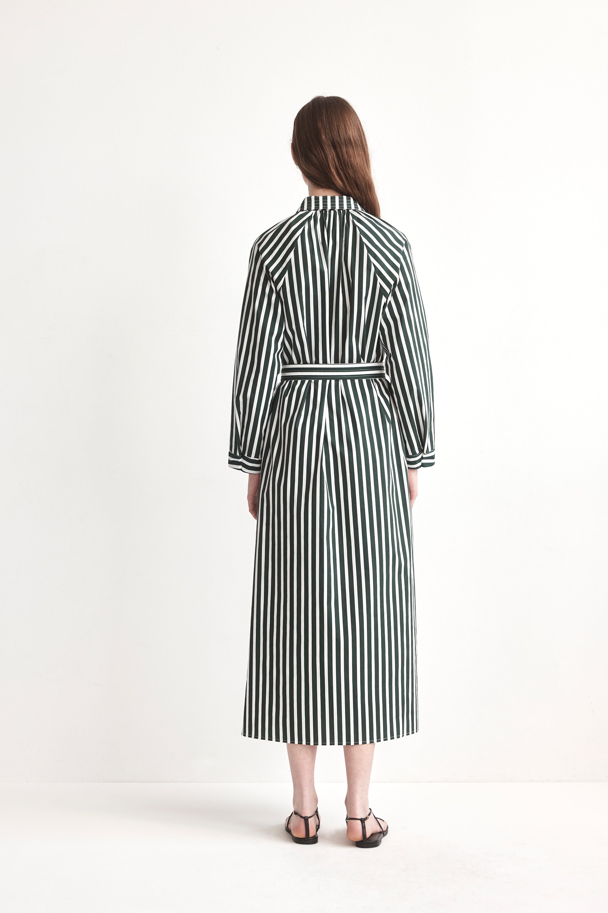 Heidi Dress | Forest Stripe Poplin