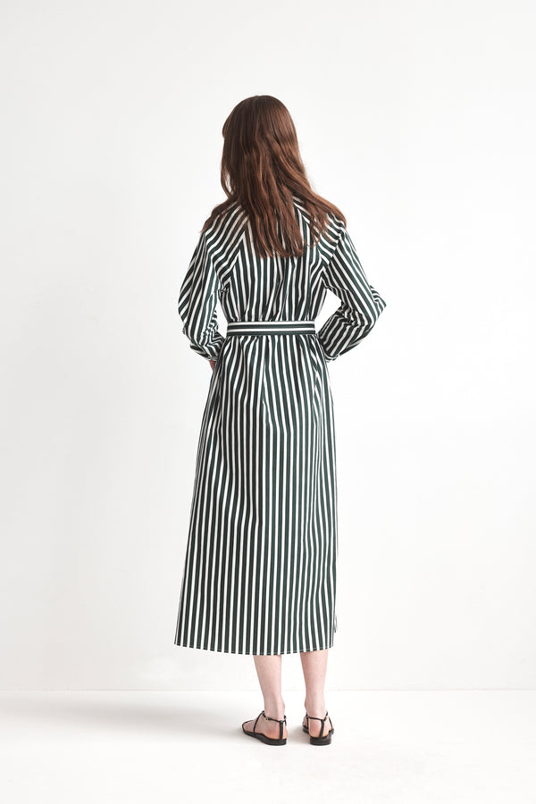 Heidi Dress | Forest Stripe Poplin