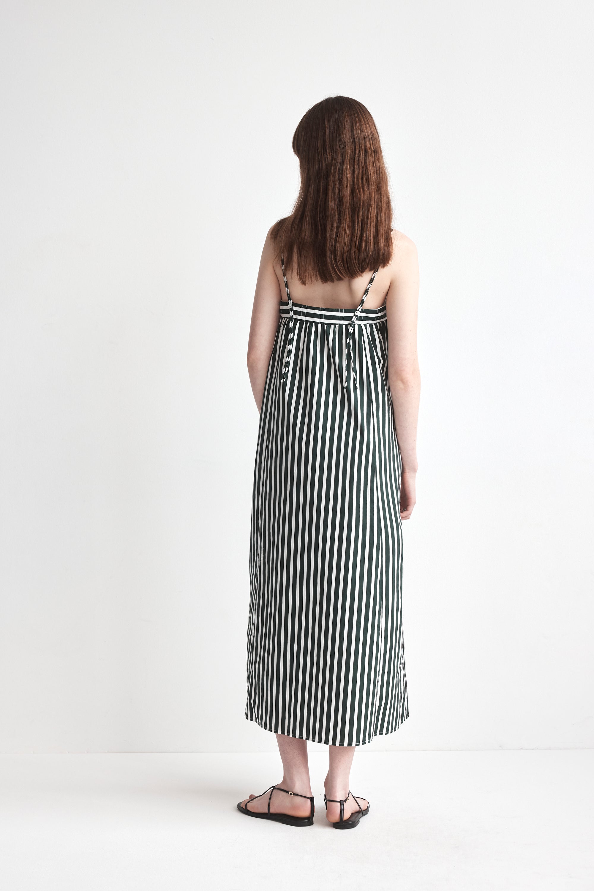 Mindy Dress | Forest Stripe Poplin