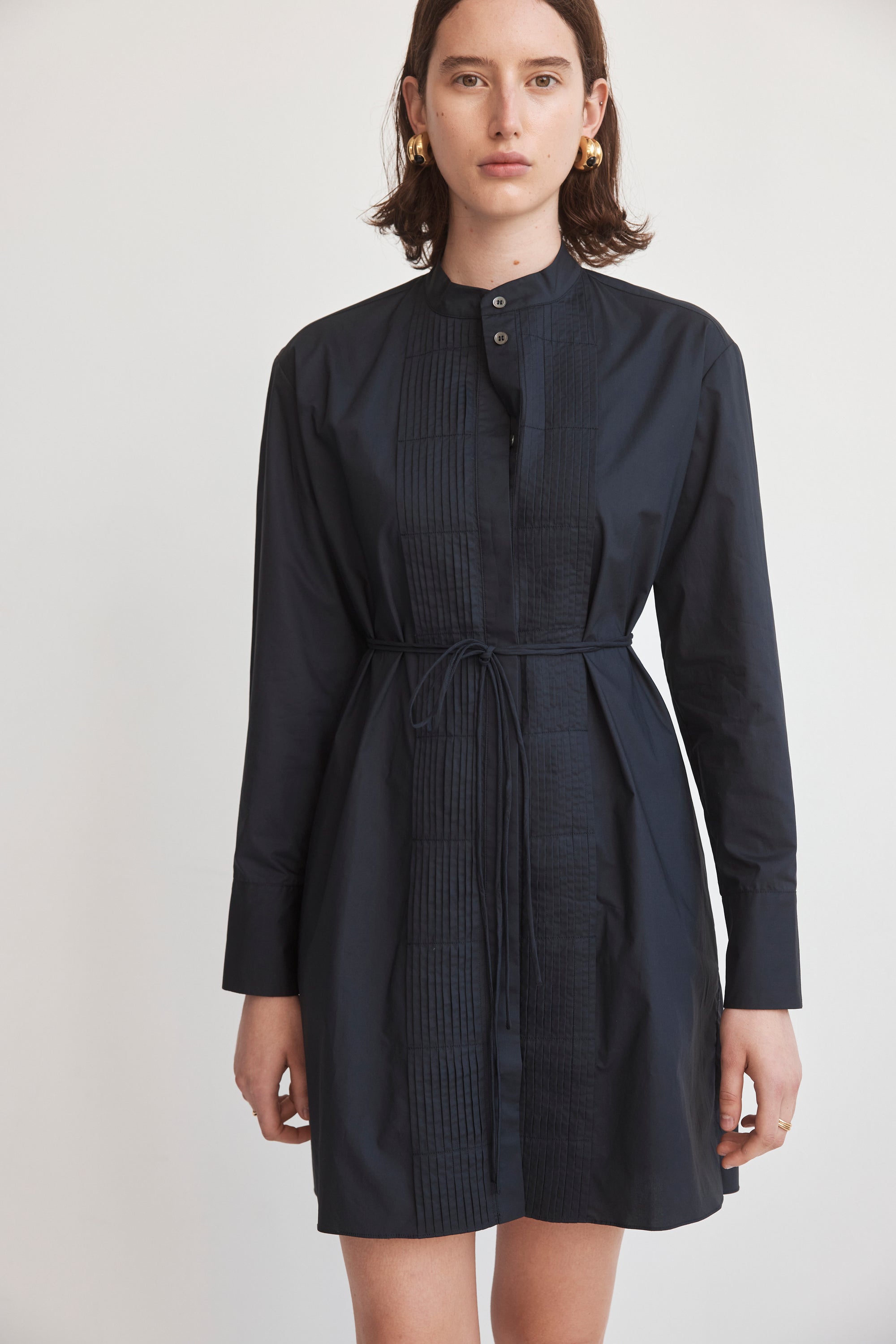 Peggy Dress | Navy Poplin