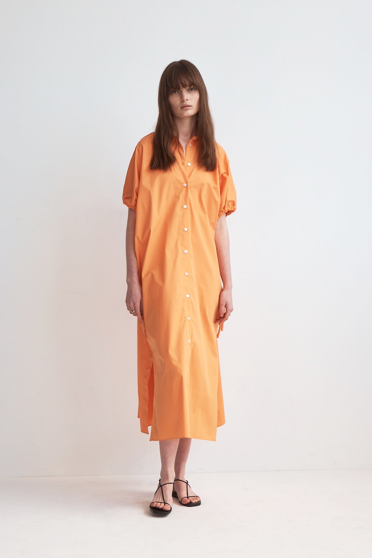 Sara Dress | Papaya Poplin