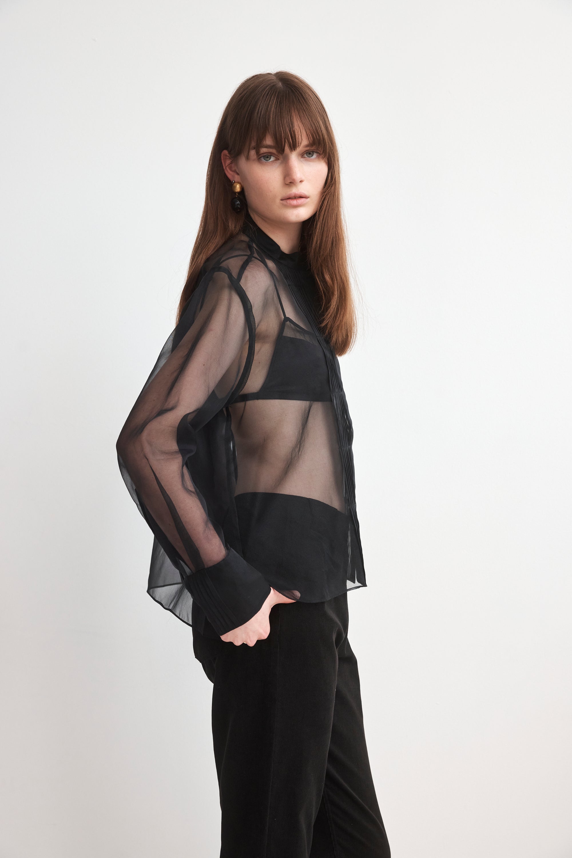 Zhu Shirt | Black Organza