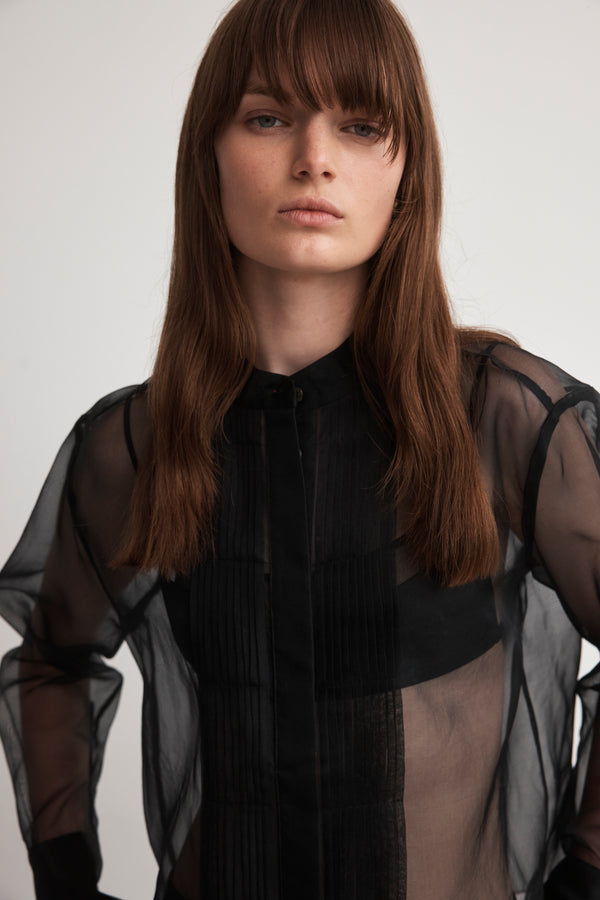 Zhu Shirt | Black Organza