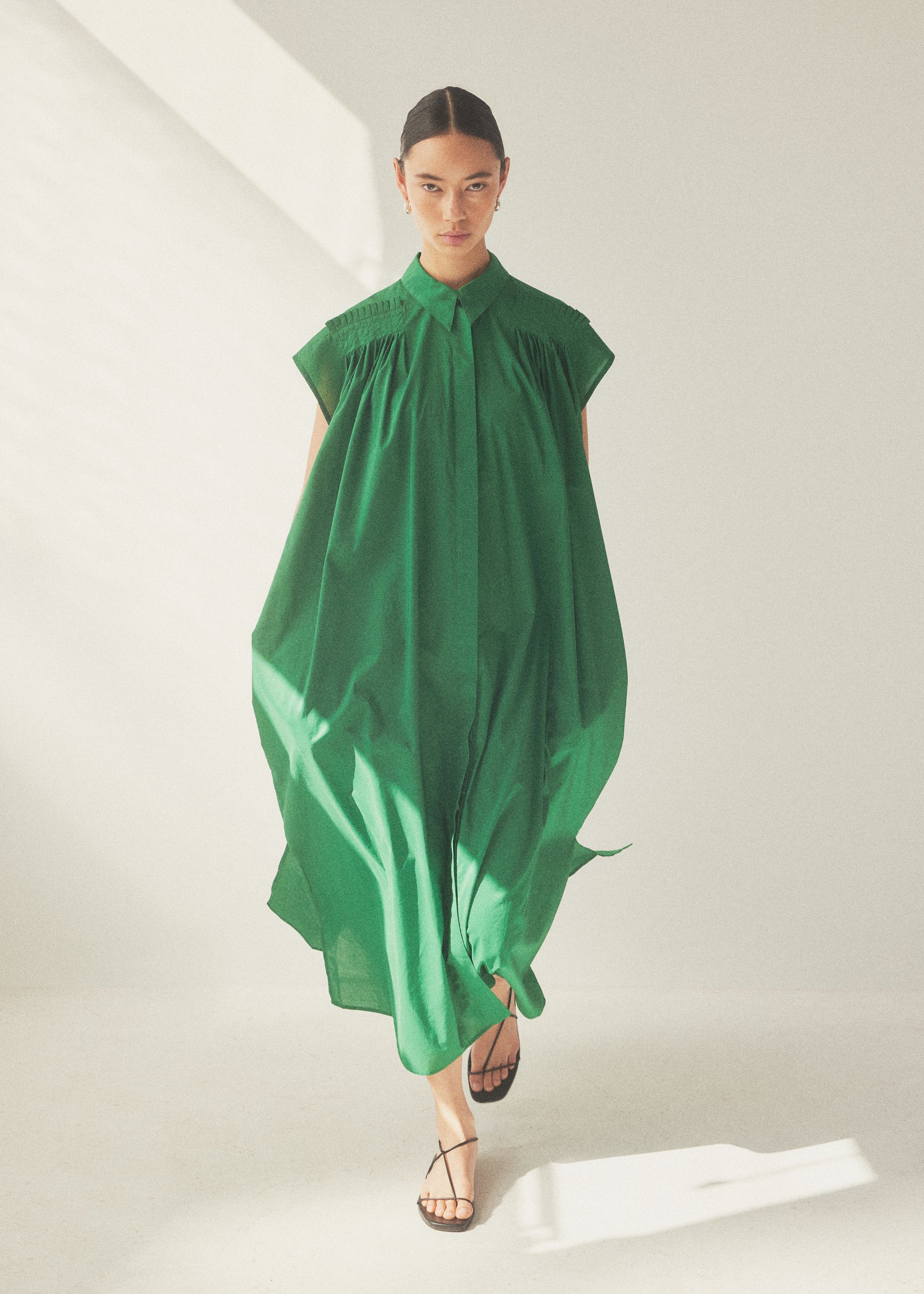 Hannah Dress | Emerald Poplin