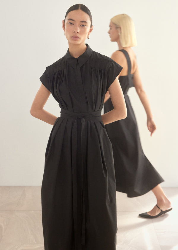 Hannah Dress | Black Poplin