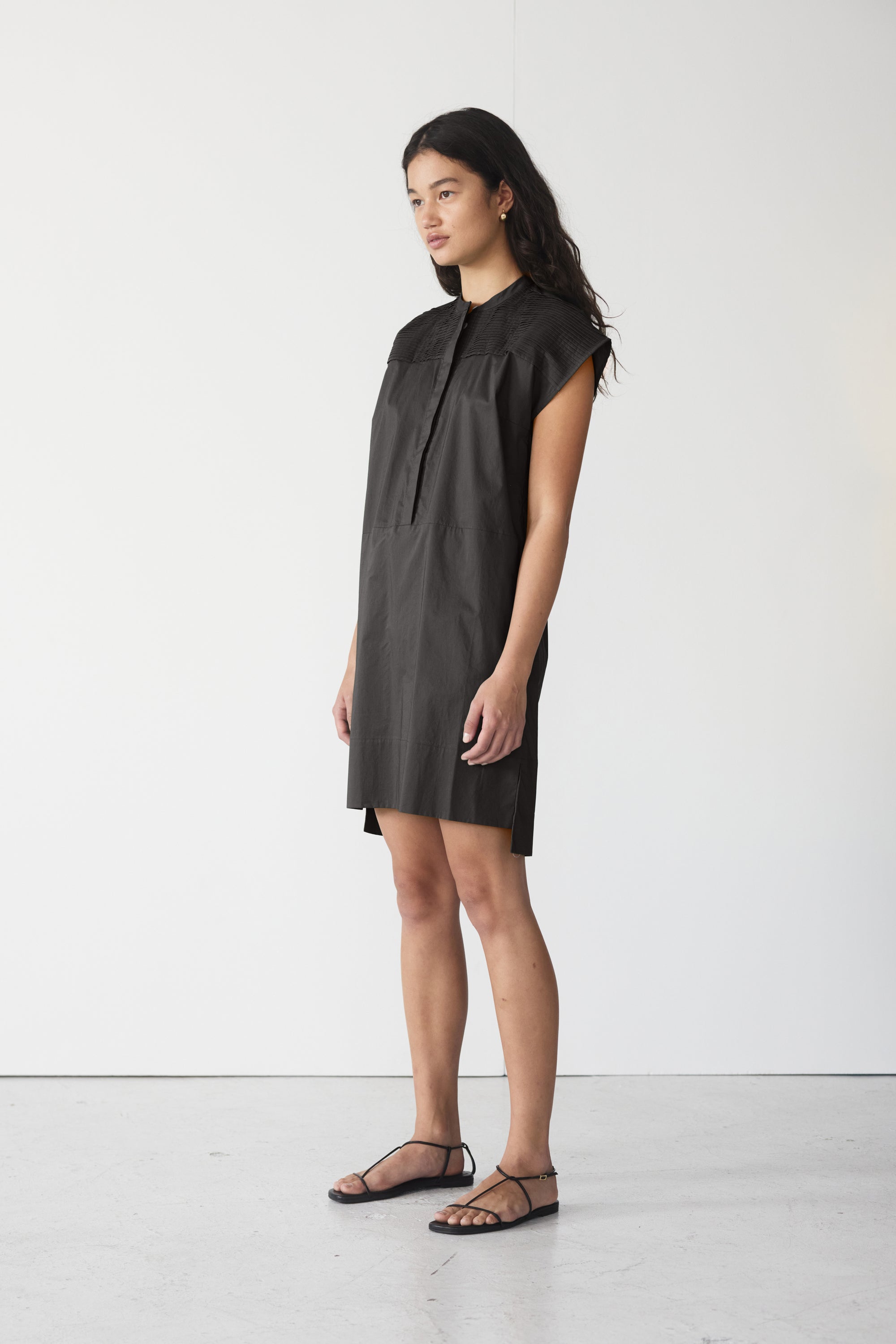 Gwen Dress | Black Poplin