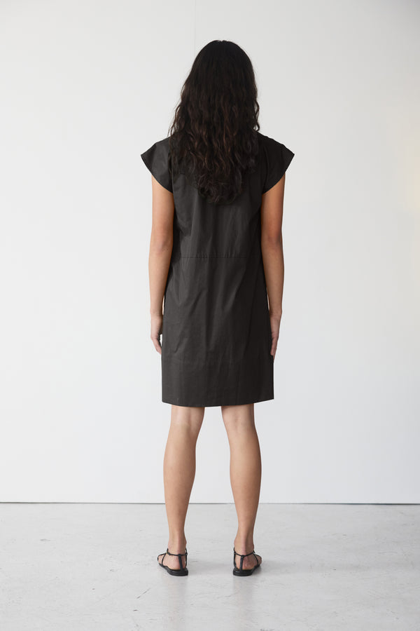 Gwen Dress | Black Poplin