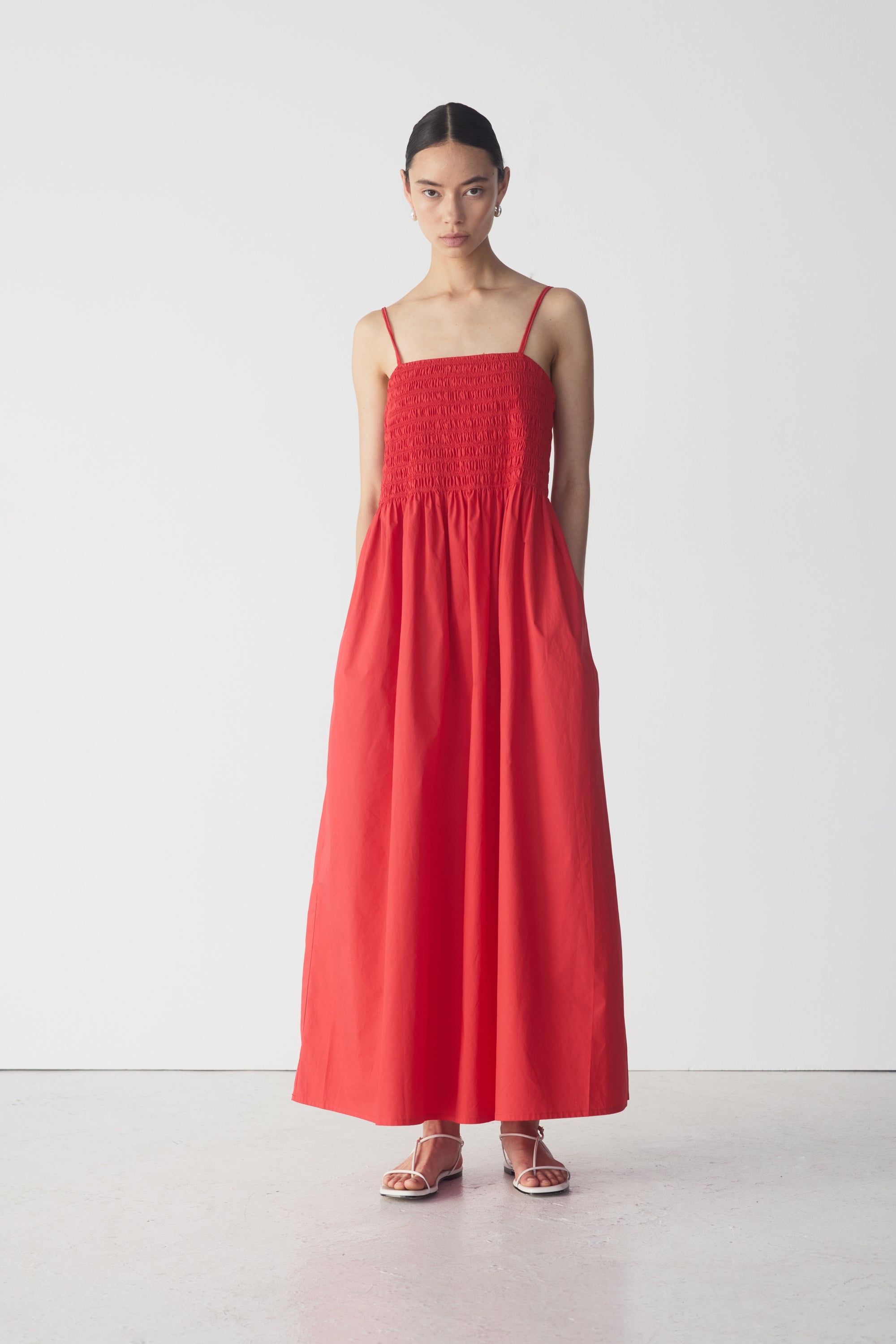 Liv Dress | Tomato Poplin