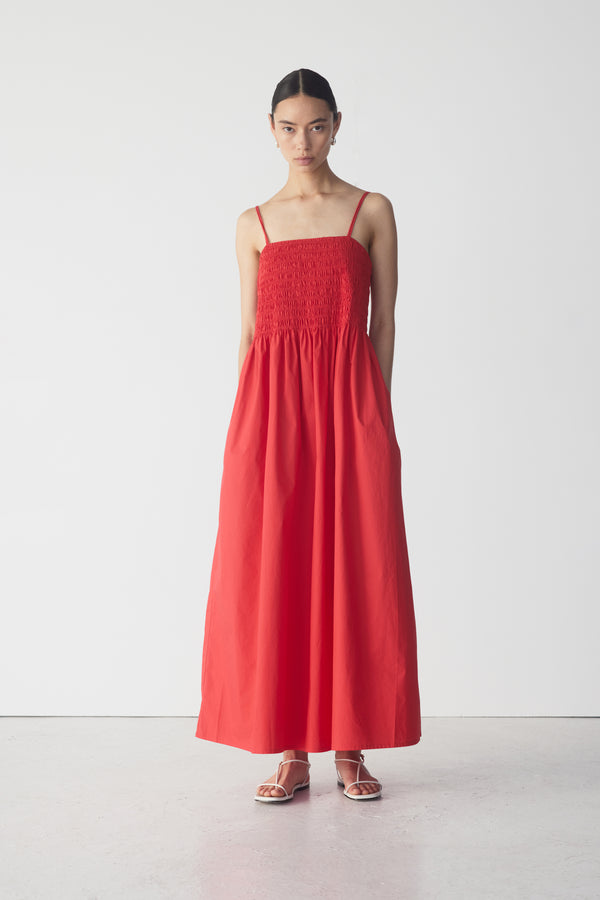 Liv Dress | Tomato Poplin