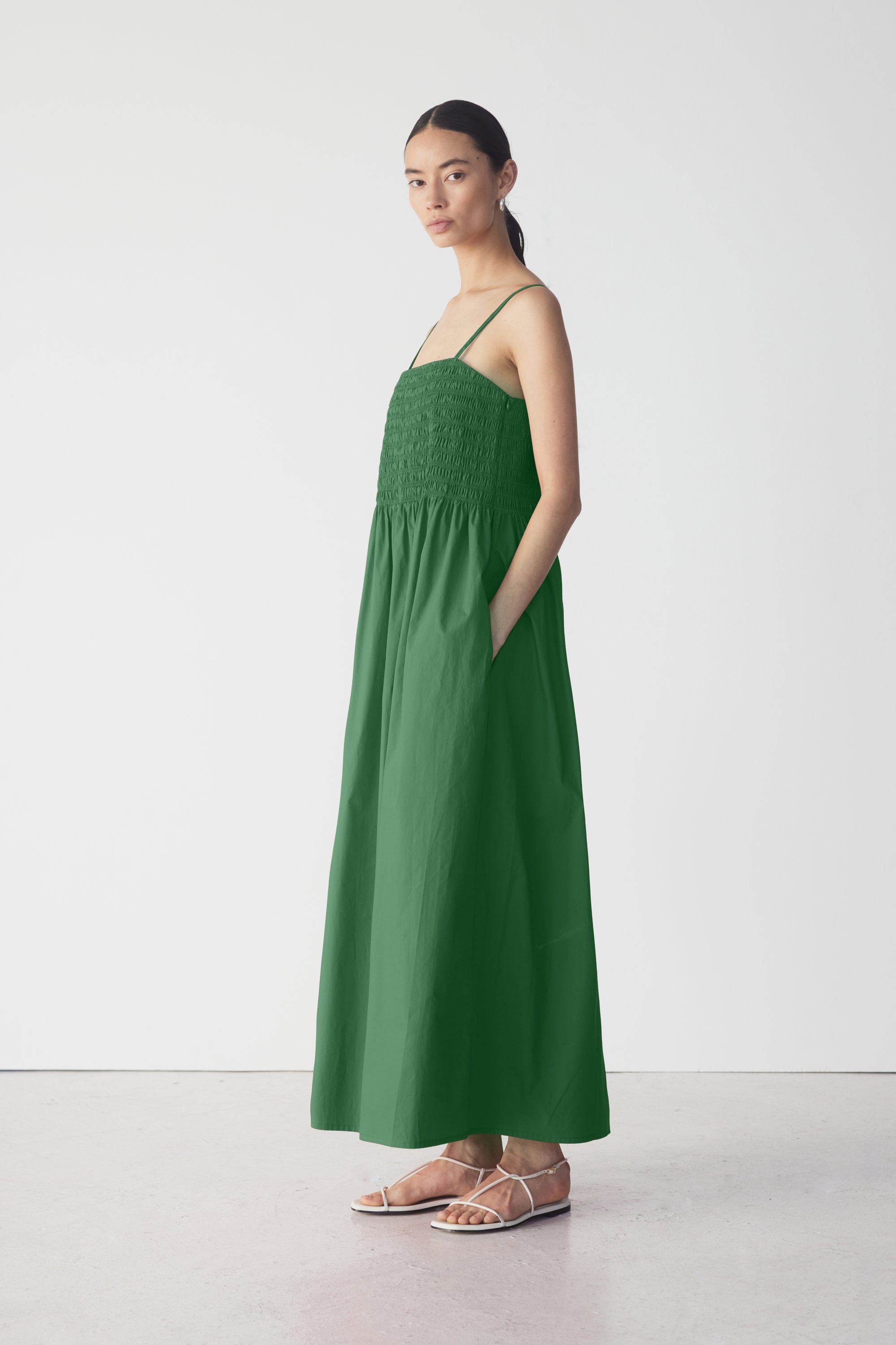 Liv Dress | Emerald Poplin