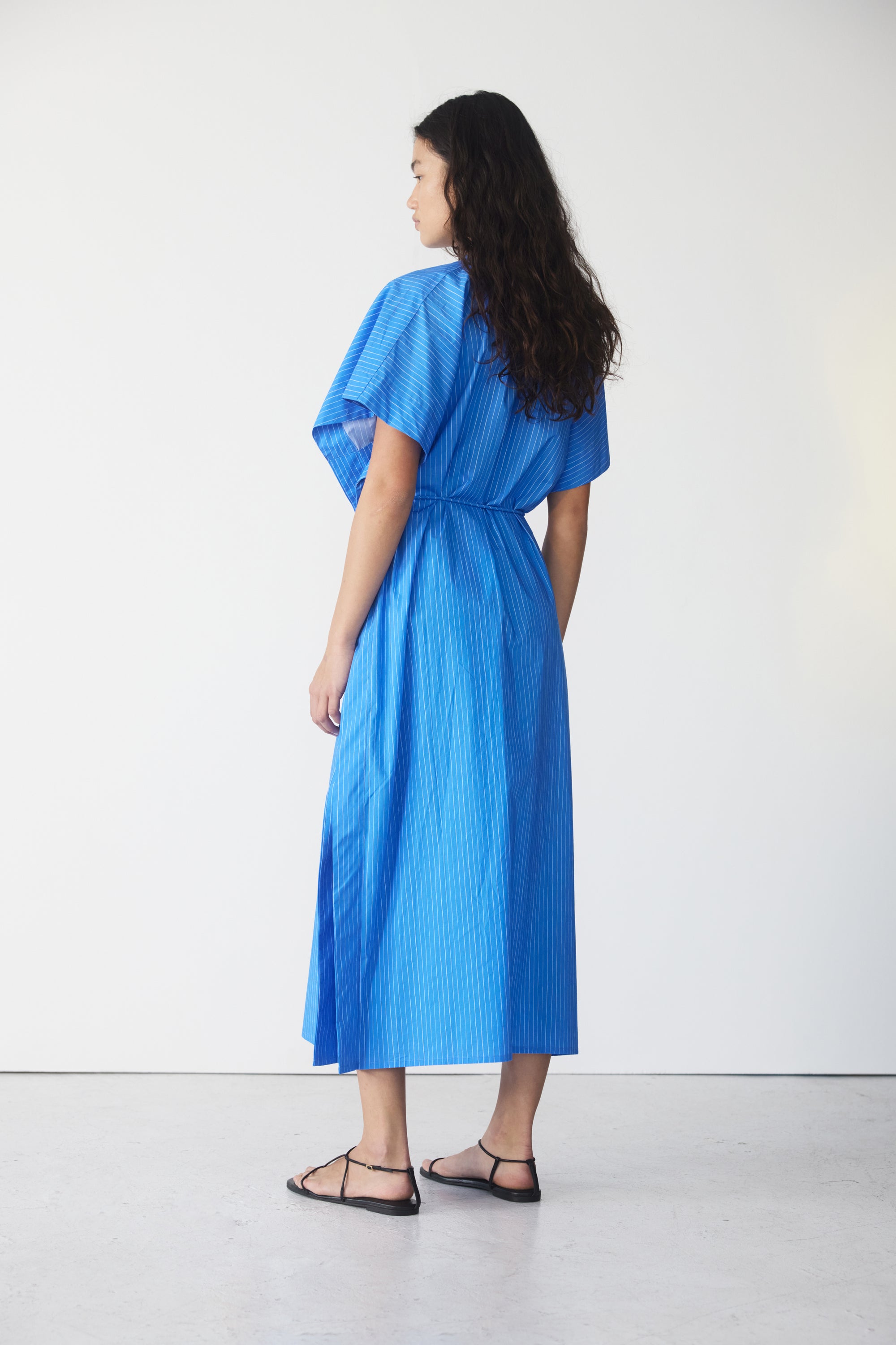 Mimi Dress | French Blue Pinstripe Poplin