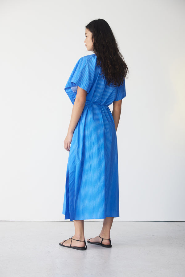 Mimi Dress | French Blue Pinstripe Poplin