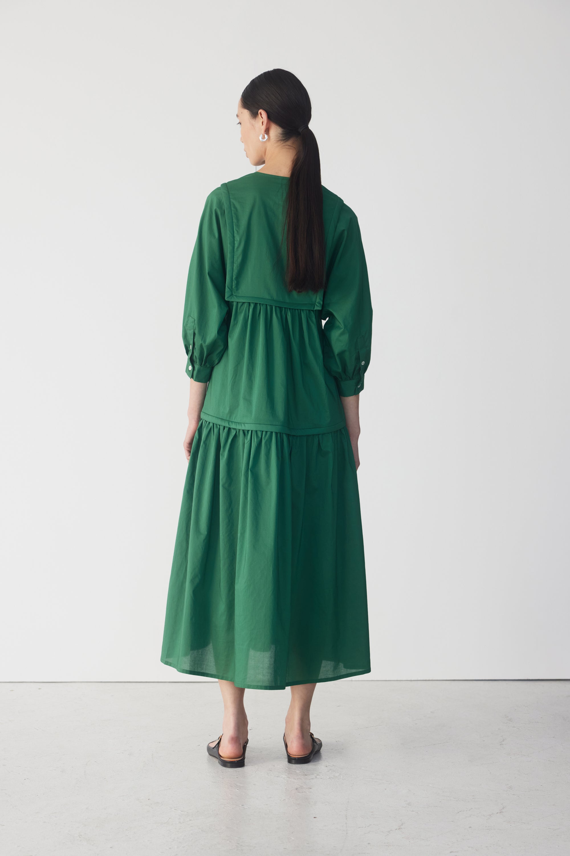 Pattie Dress | Emerald Poplin