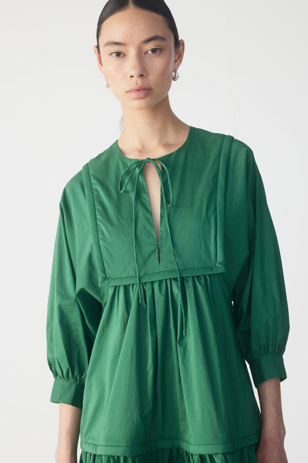 Pattie Dress | Emerald Poplin