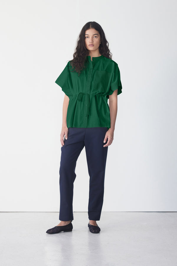 Peta Shirt | Emerald Poplin
