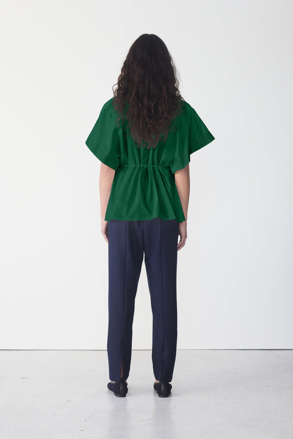 Peta Shirt | Emerald Poplin