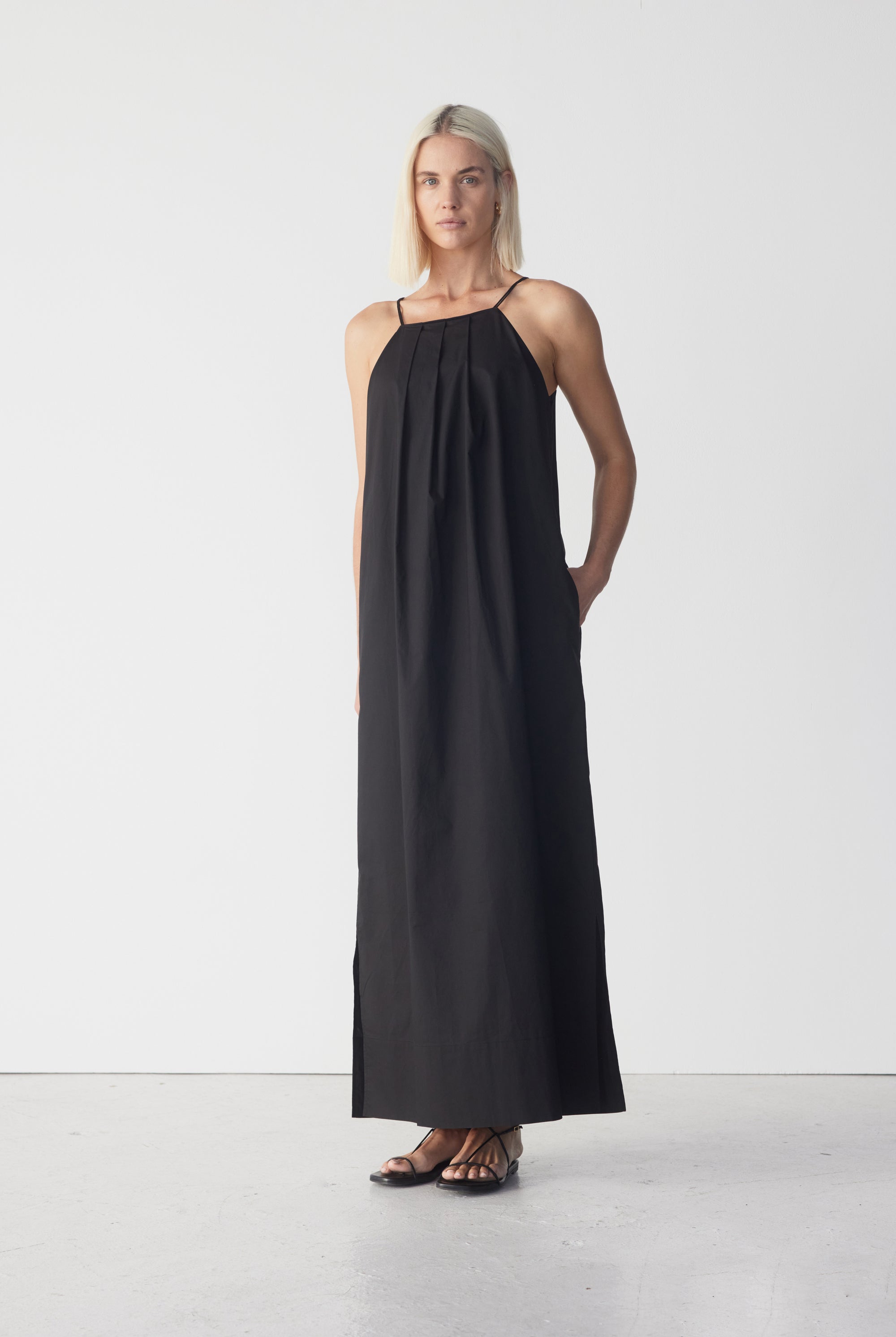 Sidonie Dress | Black Poplin
