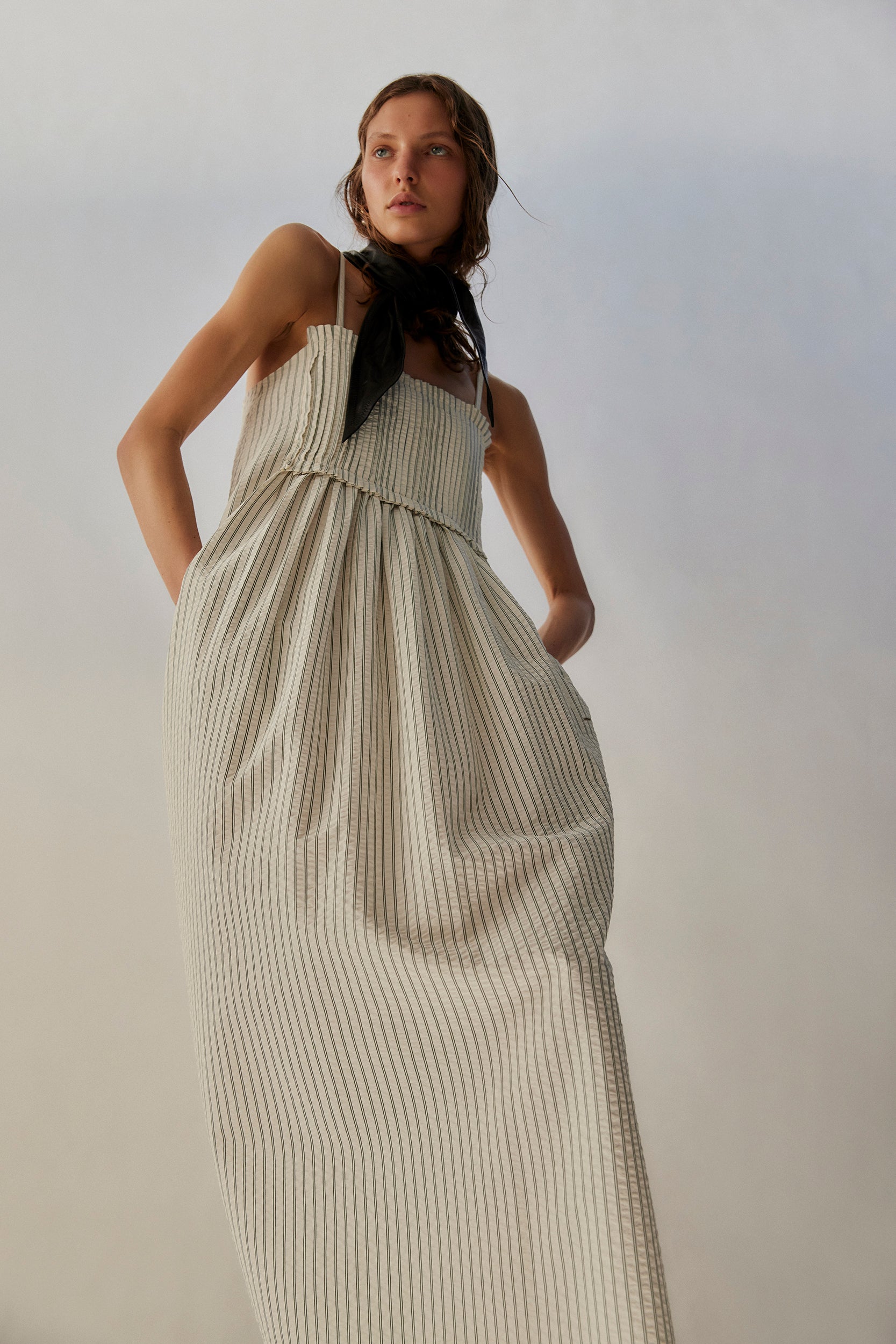 Sloane Dress | Basil Stripe Seersucker
