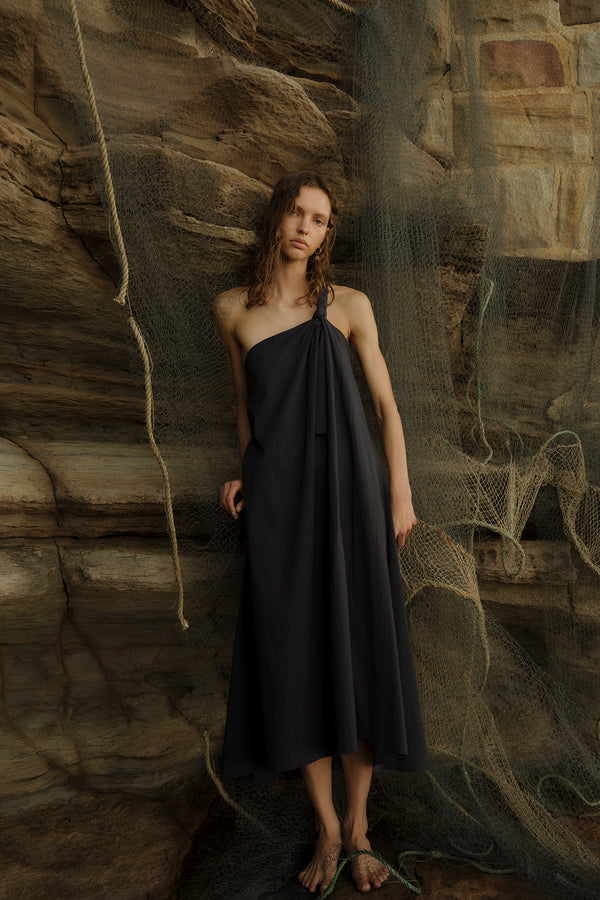 Aria Dress | Navy Seersucker