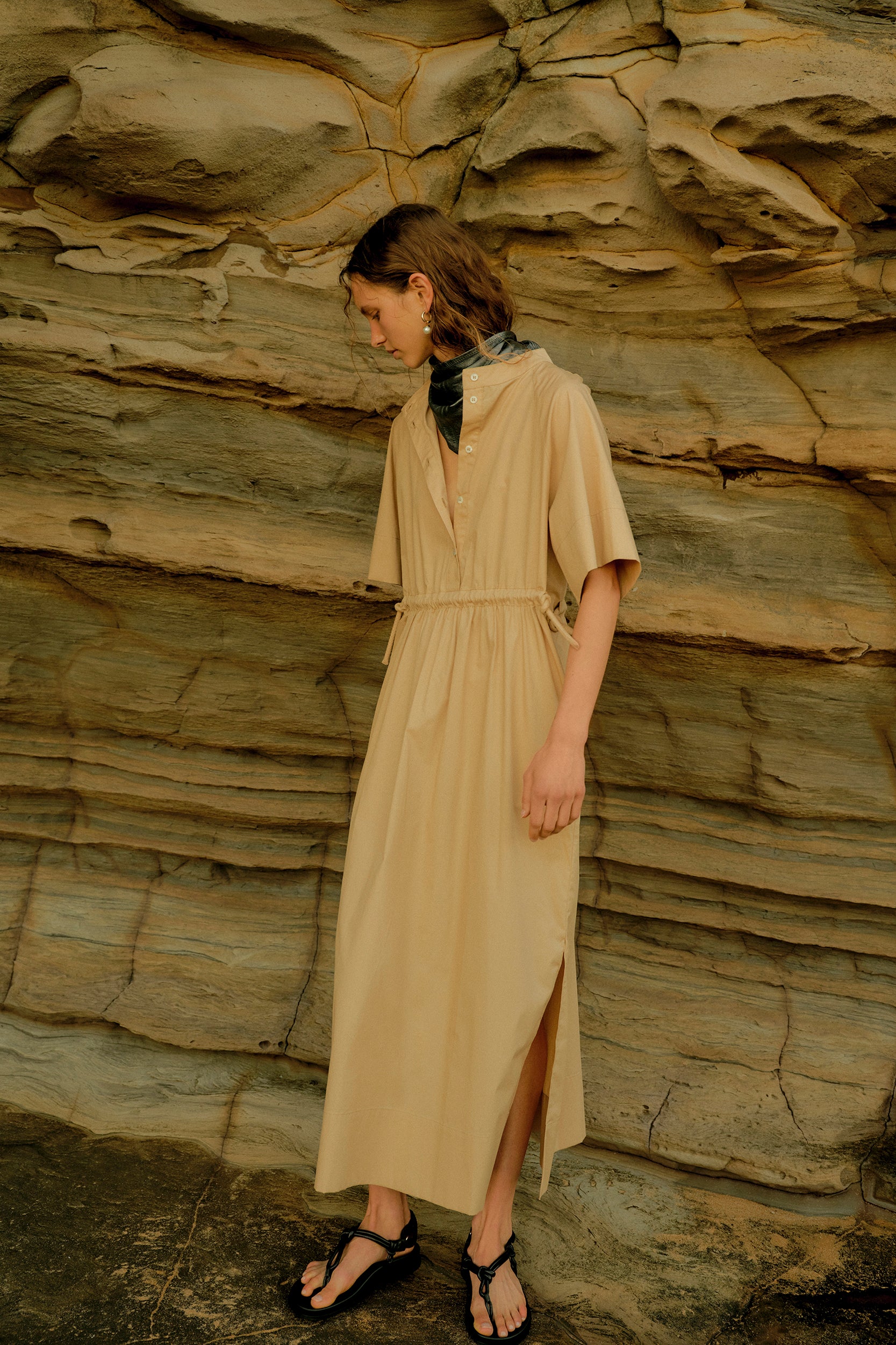 Eliza Dress | Sand Poplin