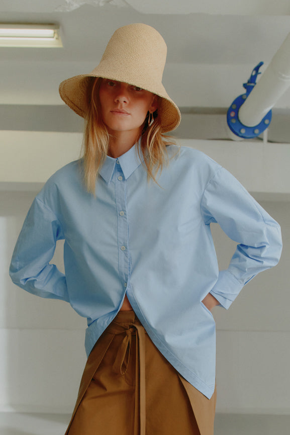 Lucie Shirt | Chambray Poplin