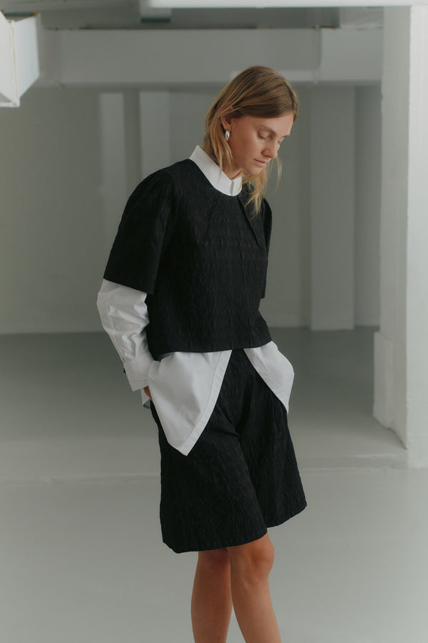 Talia Top | Black Jacquard