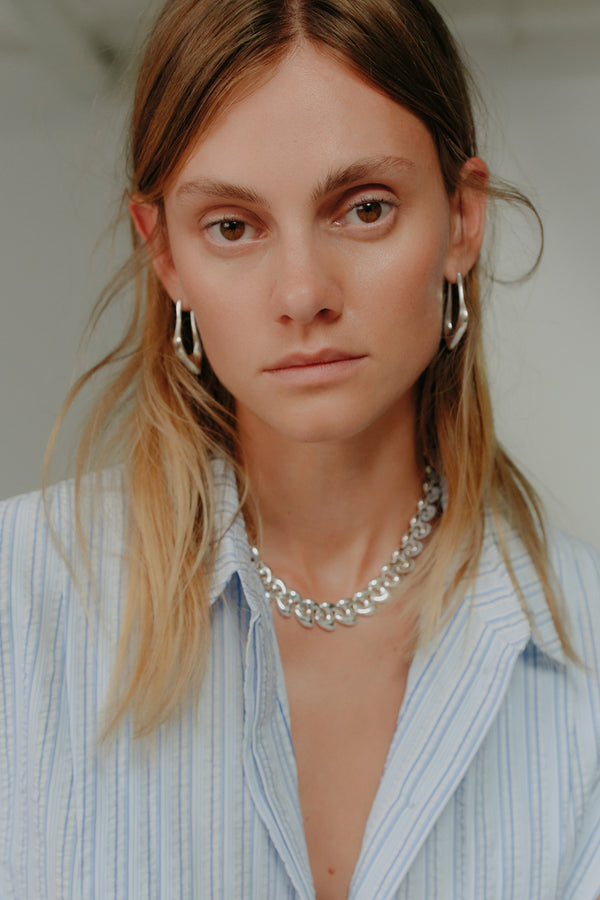 Mona Dress | Blue Stripe Seersucker