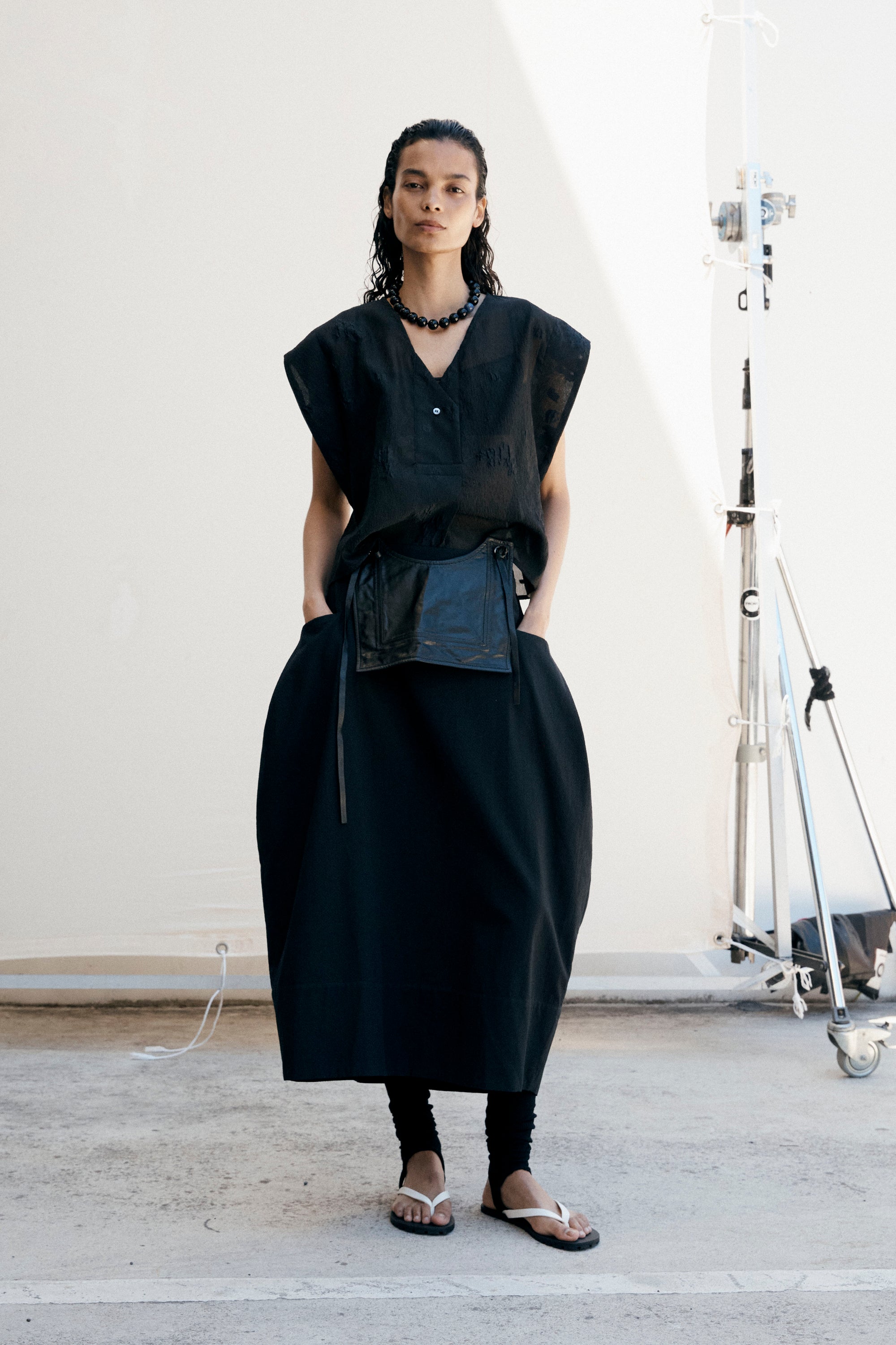 Lark Top | Black Embroidered Organza