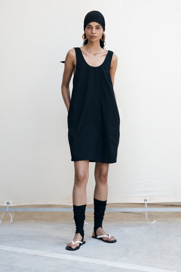 Zoey Dress | Black Spotty Cotton
