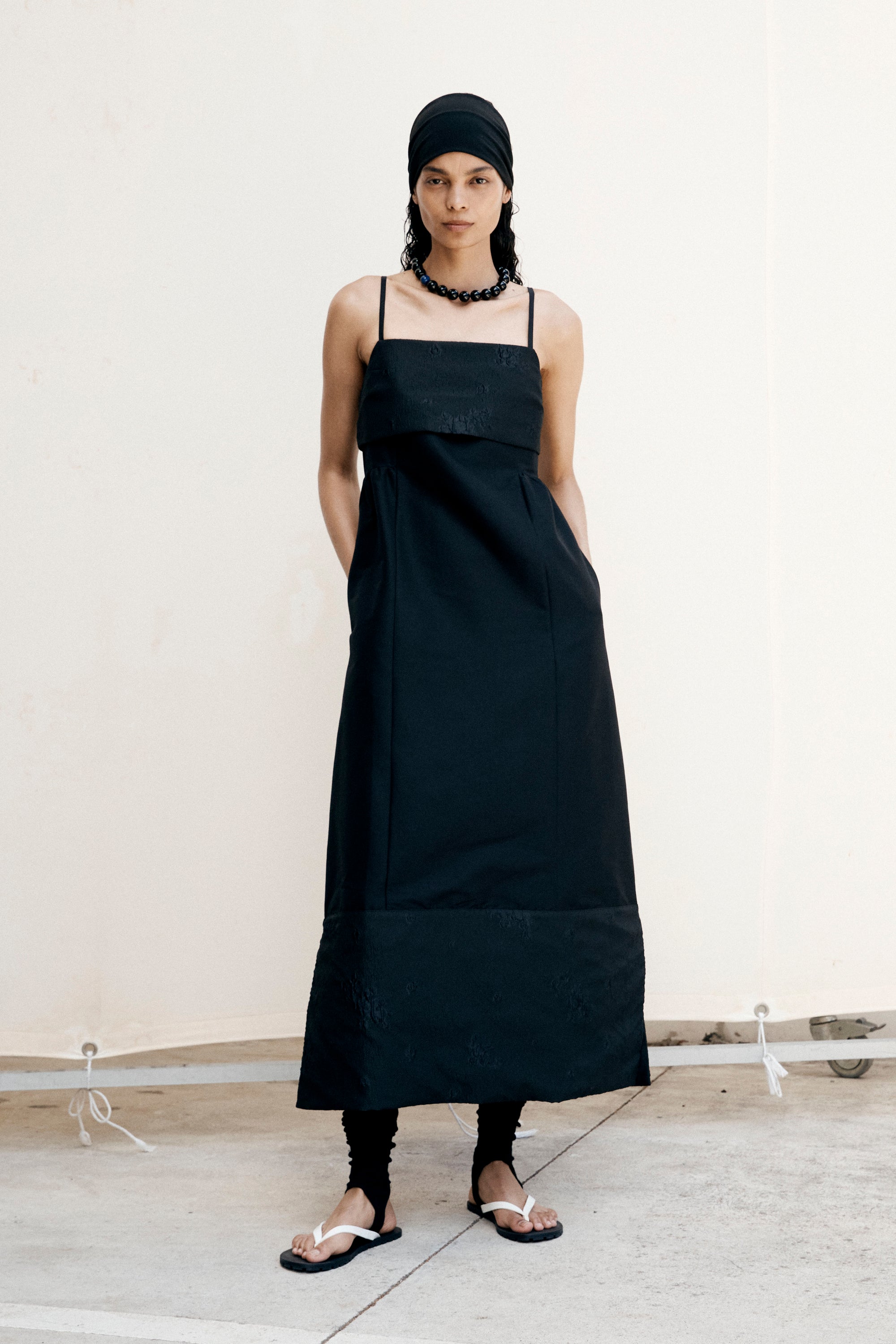 Nova Dress | Black Cotton Silk