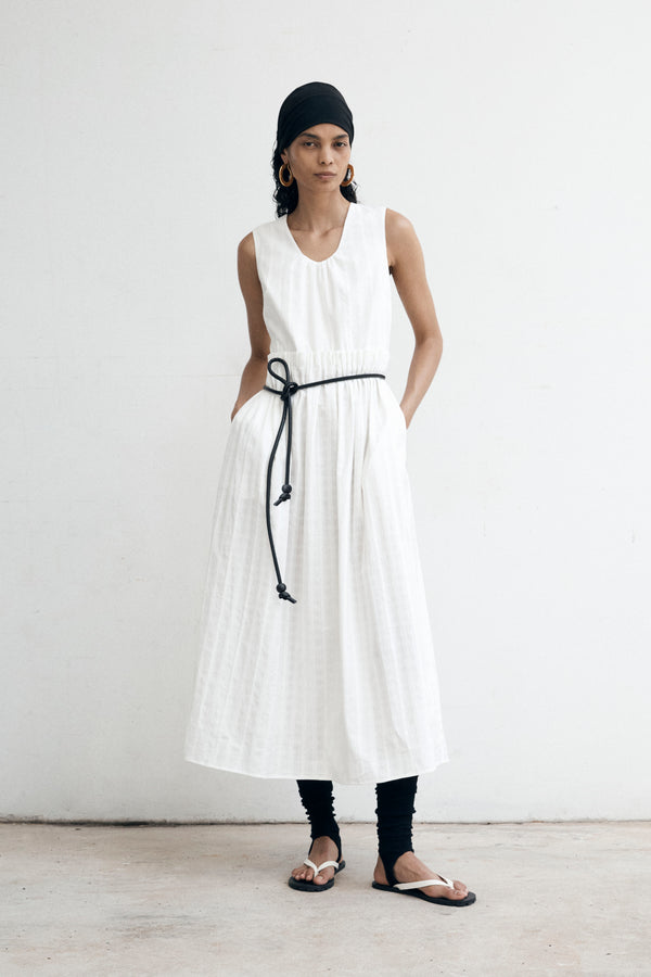 Alexis Dress | White Check Cotton