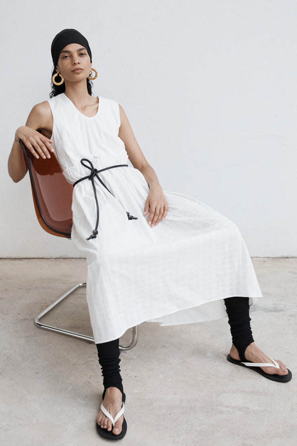 Alexis Dress | White Check Cotton
