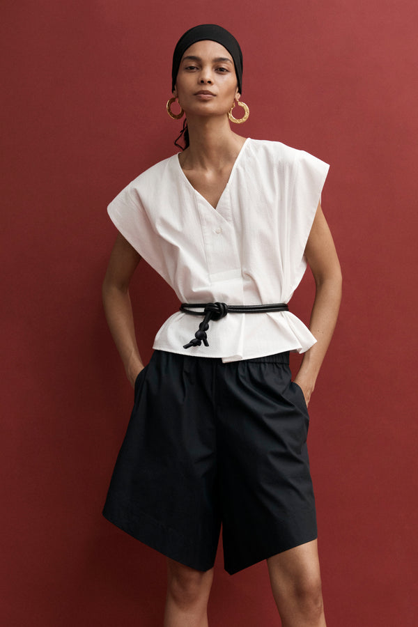 Lark Top | White Spotty Cotton
