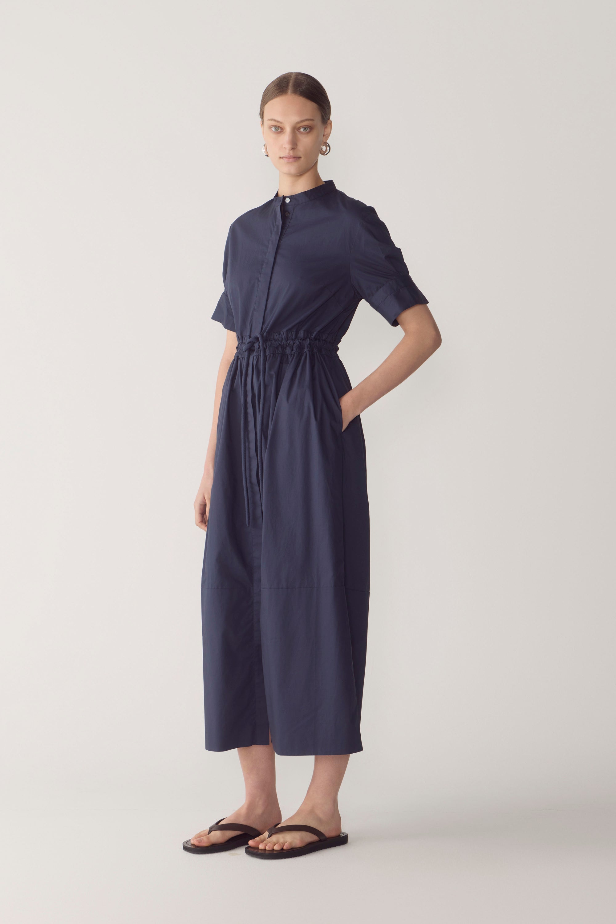 Yolanda Dress | Navy Poplin