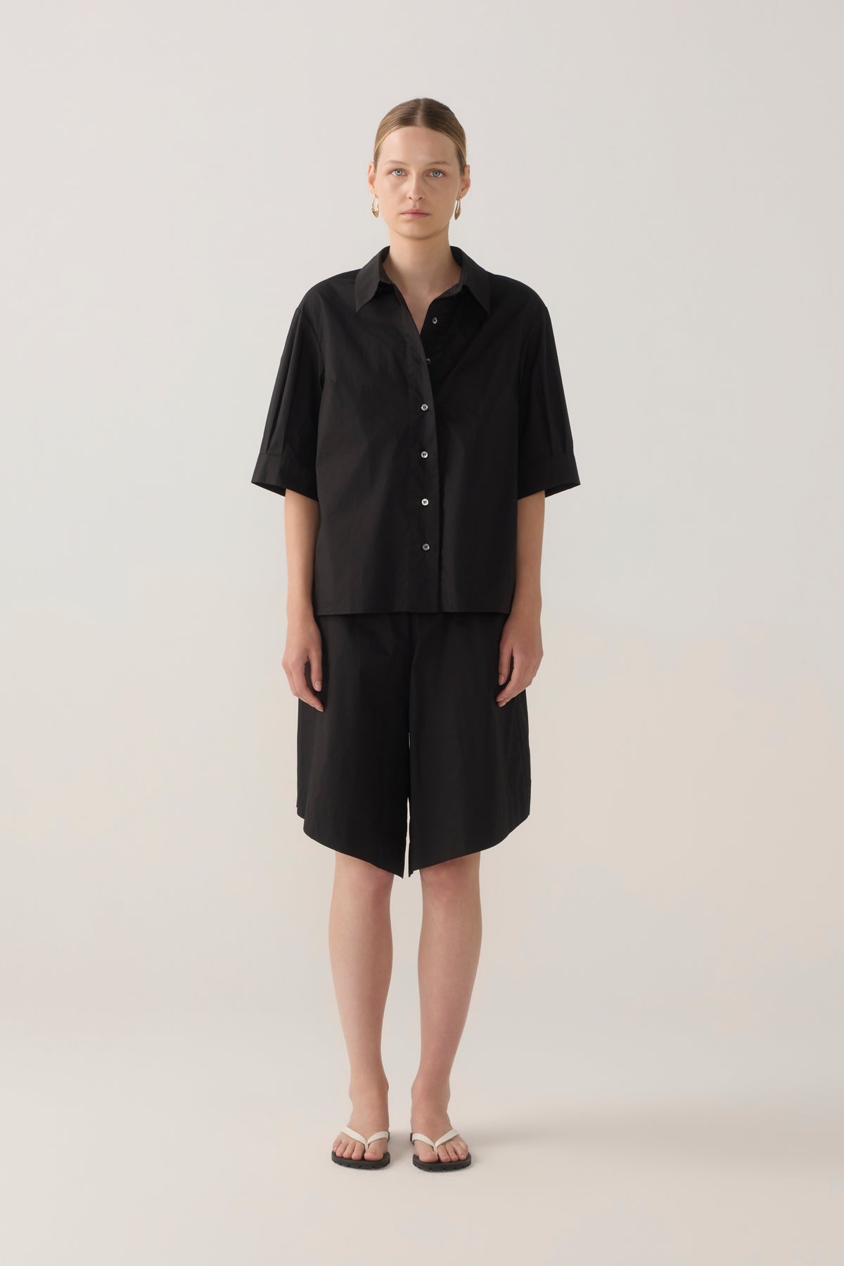 Abigail Shirt | Black Poplin