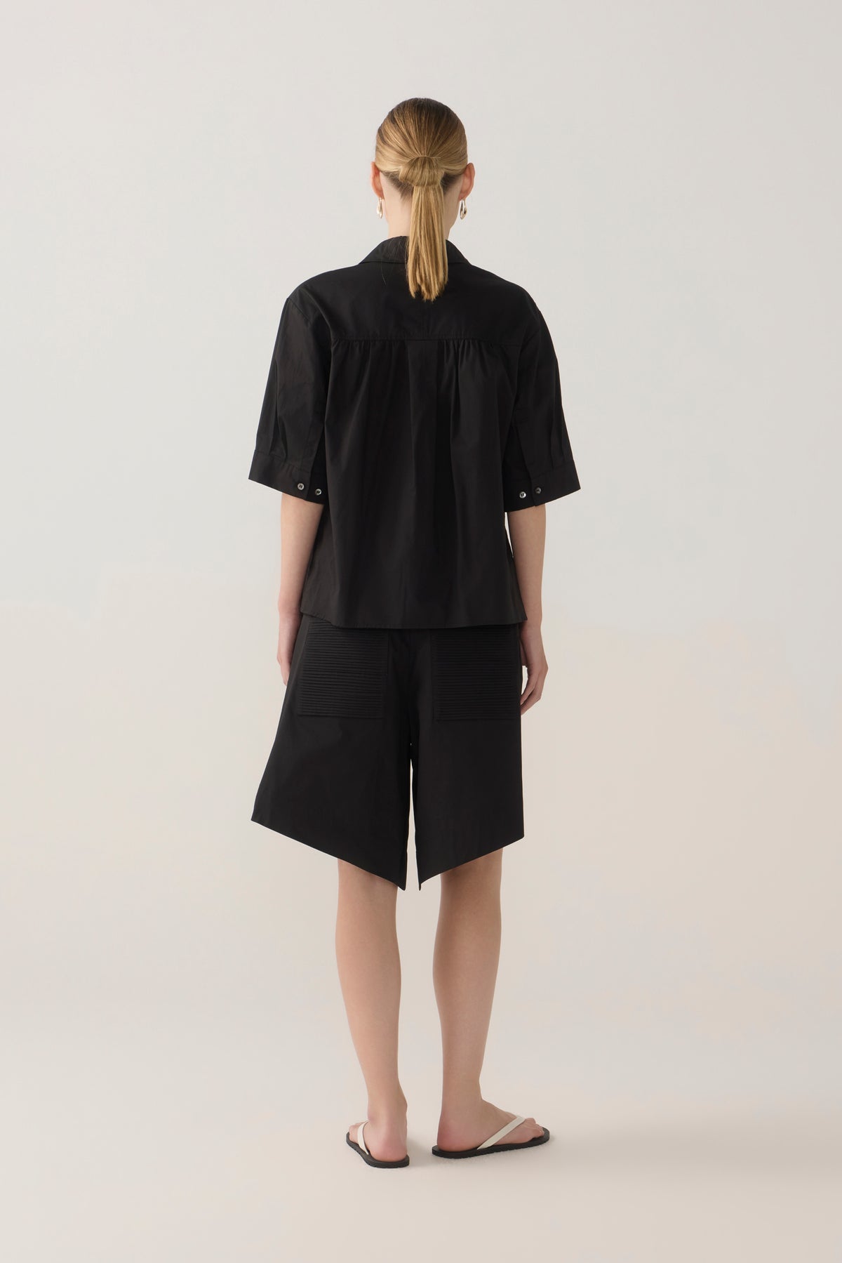 Abigail Shirt | Black Poplin