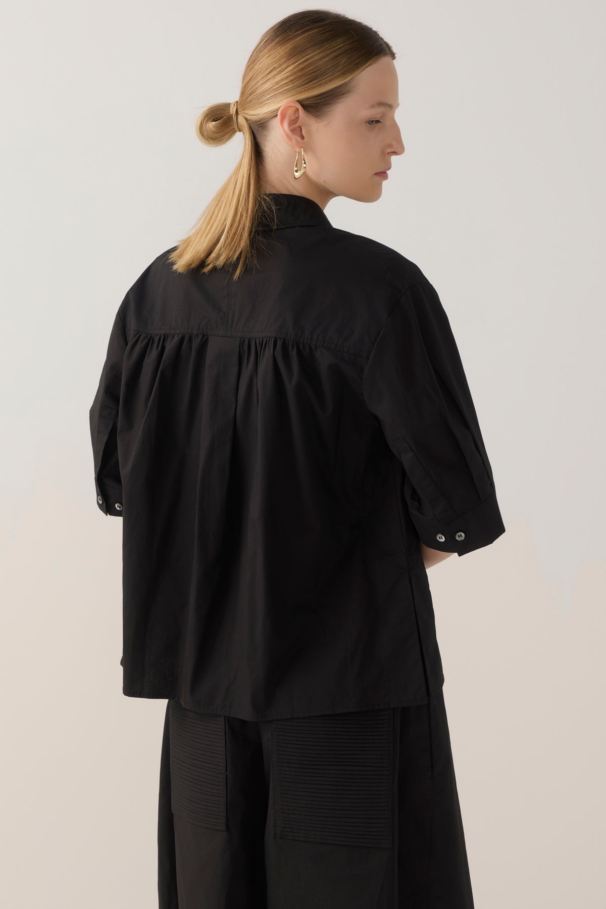 Abigail Shirt | Black Poplin