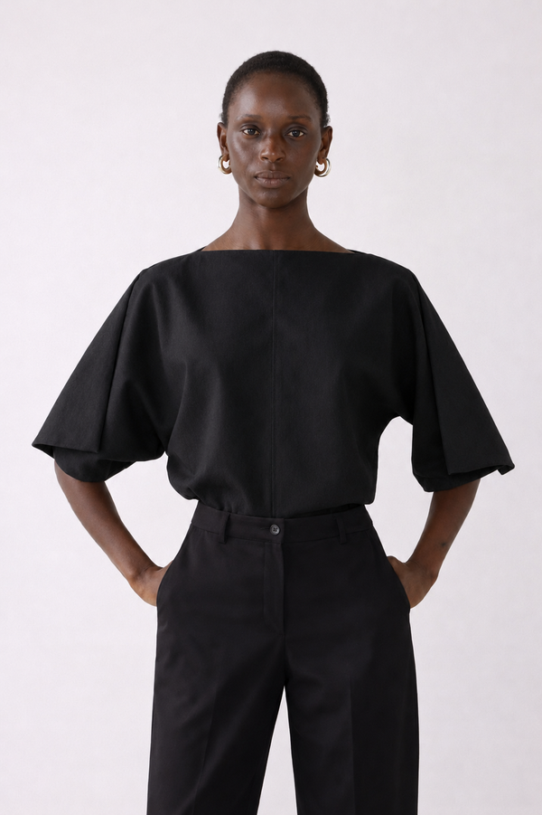 Aimee Top | Black Wool Blend