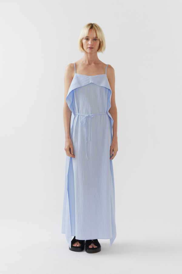 Alexandra Dress | Sky Blue Seersucker