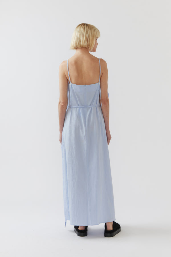 Alexandra Dress | Sky Blue Seersucker