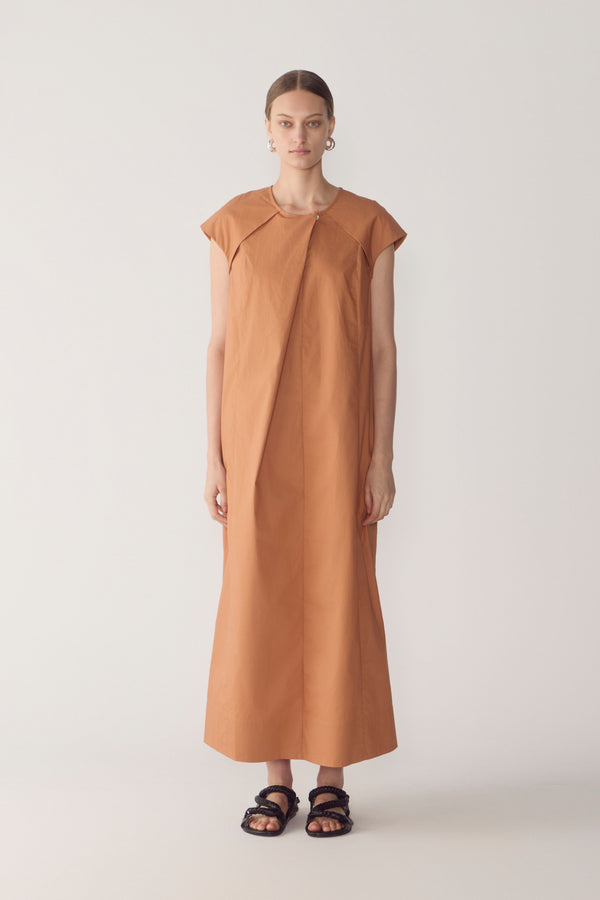 Alma Dress | Brick Poplin