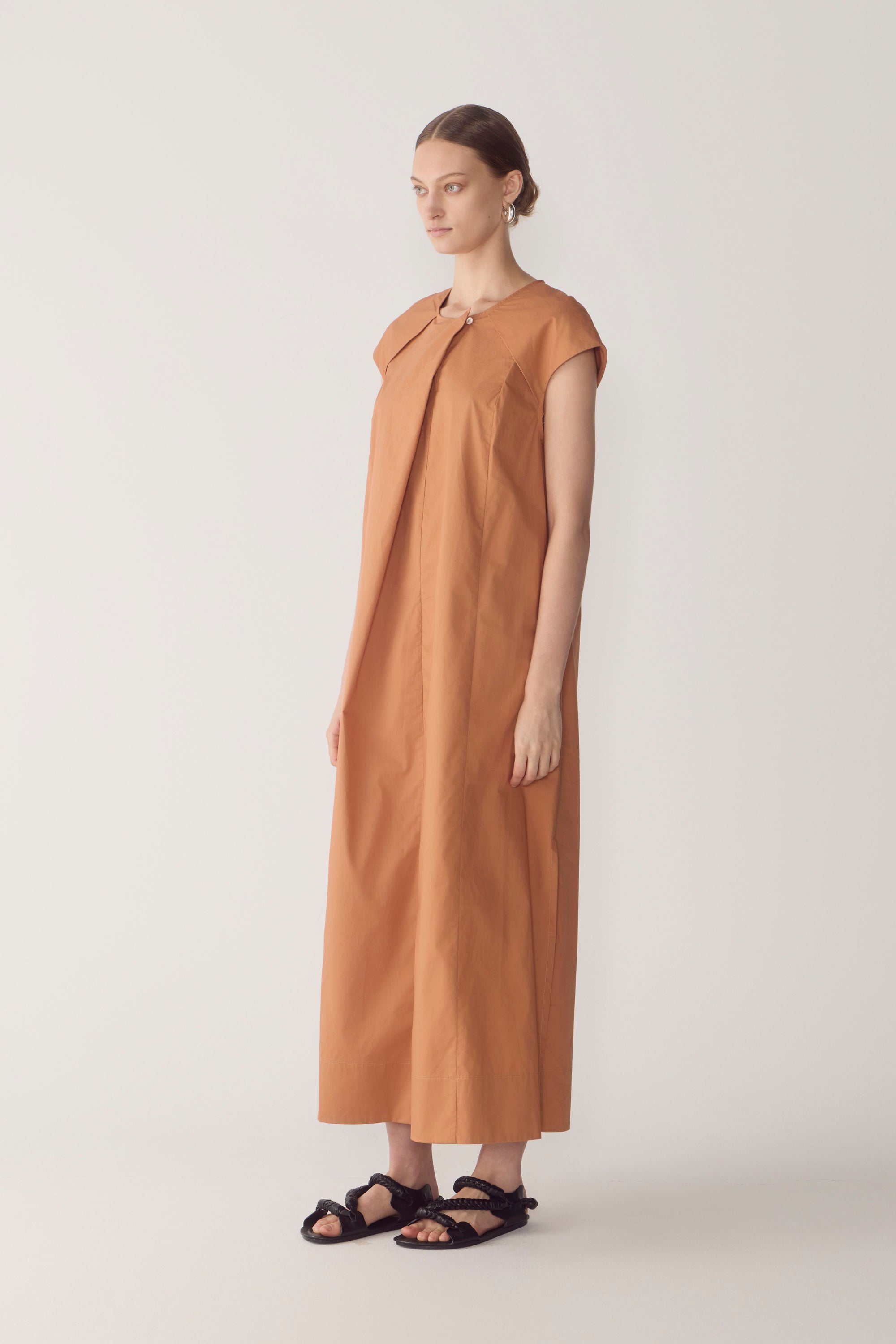Alma Dress | Brick Poplin